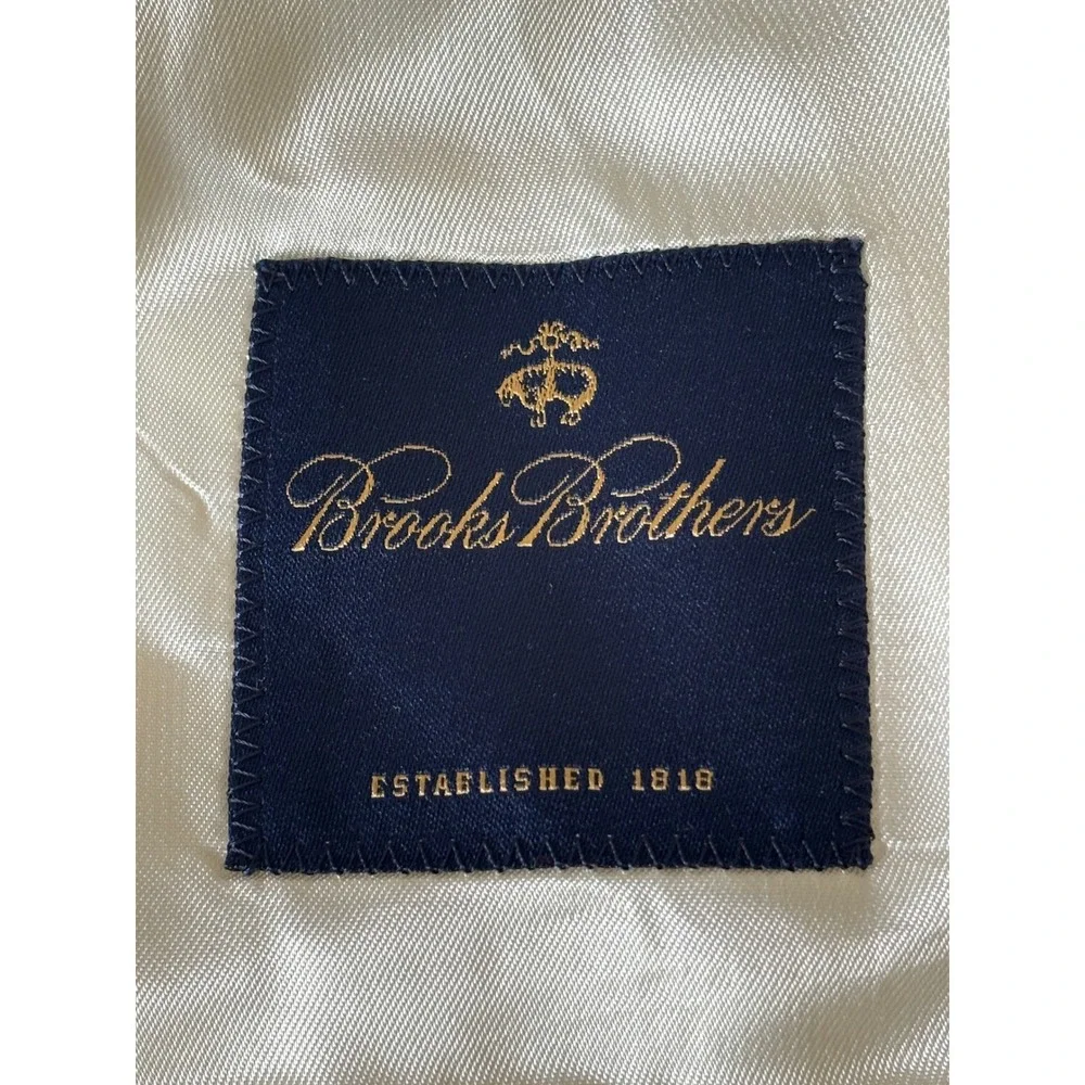 Brooks Brothers Mens 2 Piece Cotton Suit Tan Khaki 40R 34W